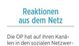 Reaktionen aus dem Netz